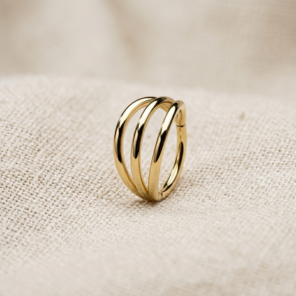Titanium Triple Hinged Hoop Ring