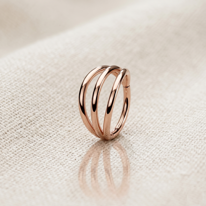 Titanium Triple Hinged Hoop Ring