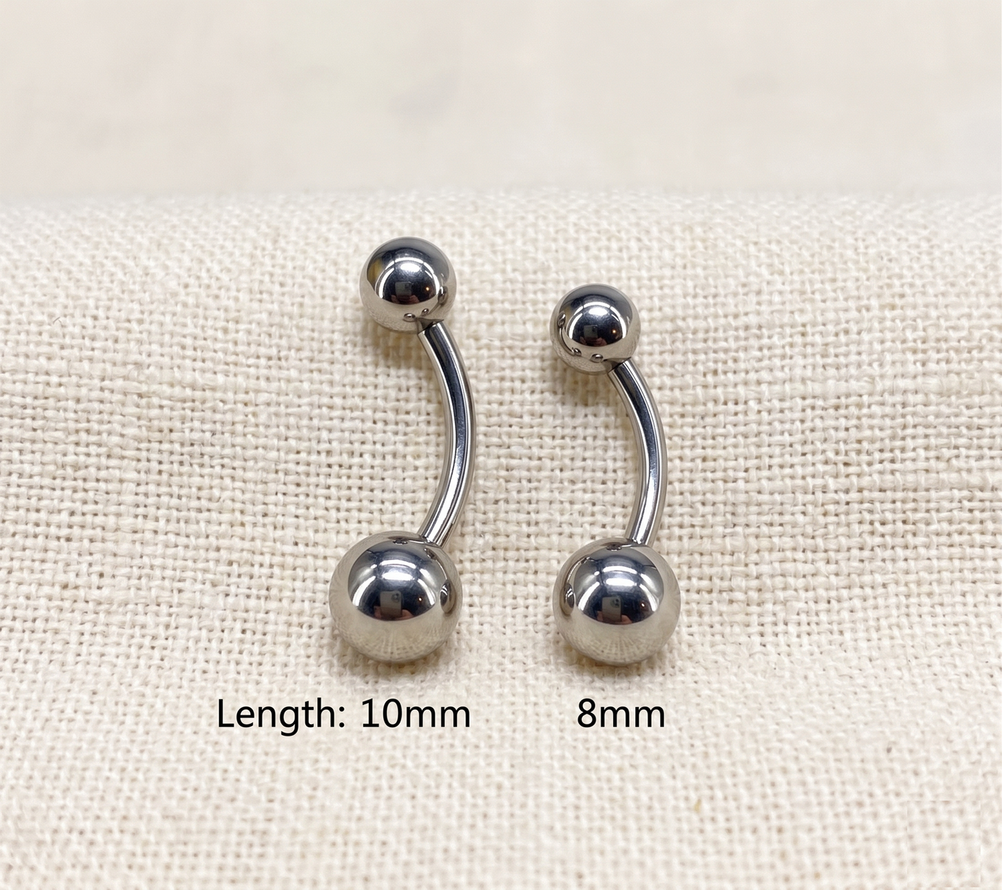 Titanium Plain Ball Curved Belly Button Ring 14G 16G