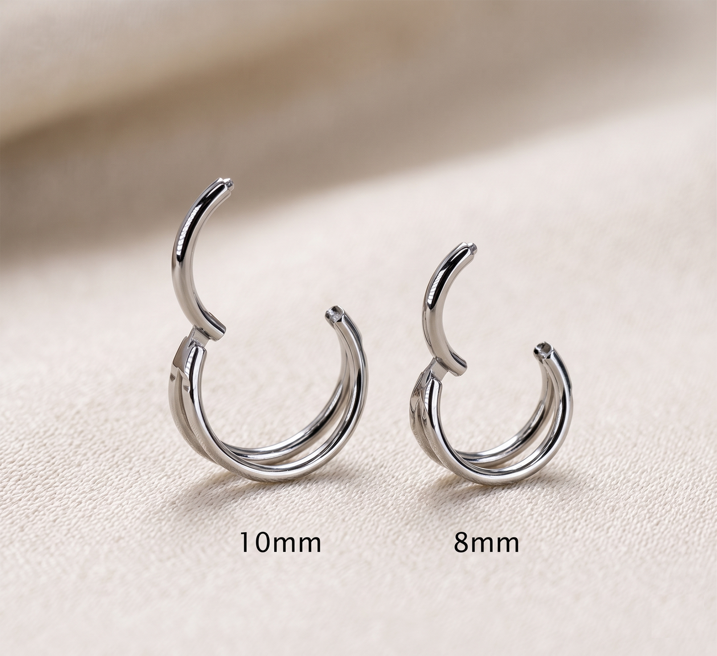 Surgical Steel Double Pyramid Cuts Clicker Hoop 16G