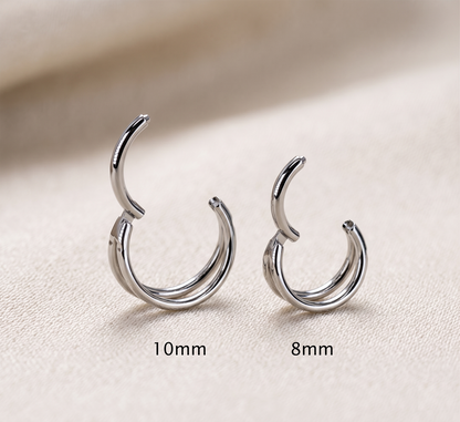 Surgical Steel Double Pyramid Cuts Clicker Hoop 16G