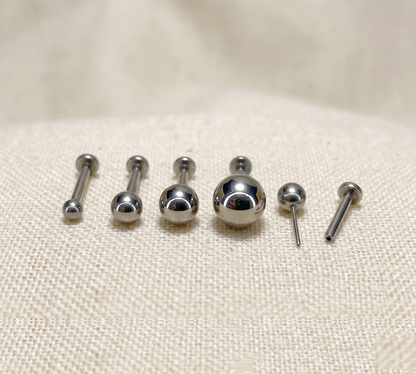 Titanium Round Ball Threadless Labret Stud