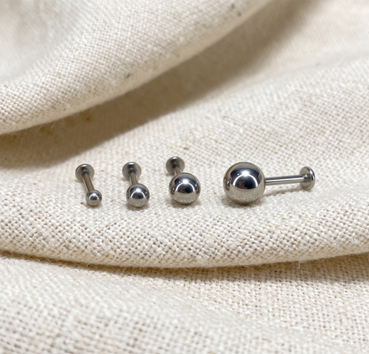 Titanium Round Ball Threadless Labret Stud