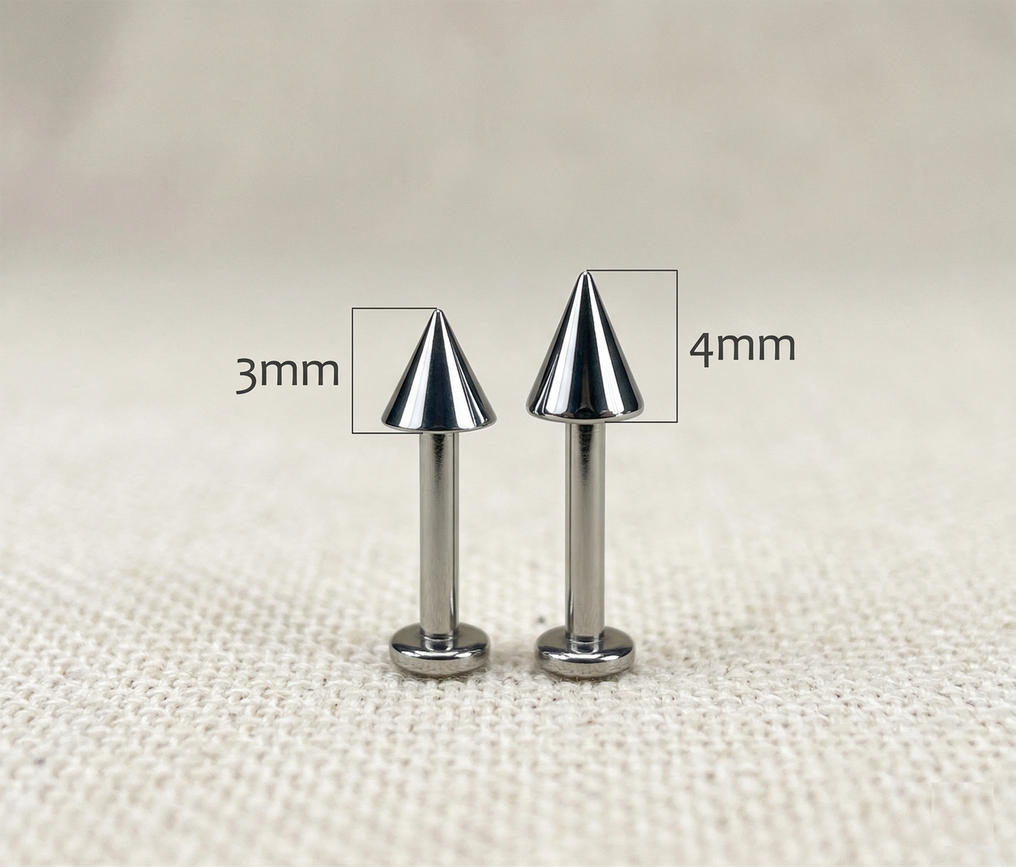 Titanium Threadless Spike Labret Stud