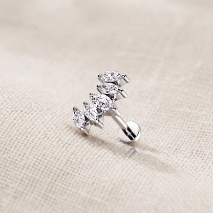 Surgical Steel Marquise CZ Threaded Labret Stud 16G