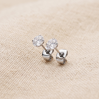 Titanium Clear CZ Stud Earrings