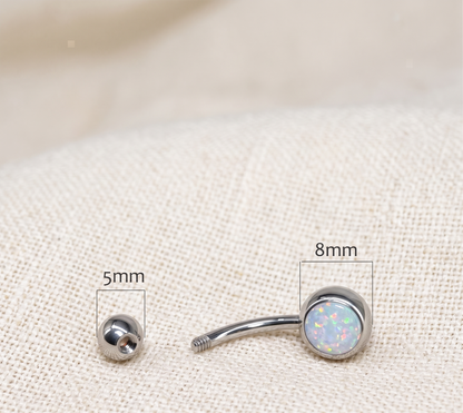 Surgical Steel Opal Belly Button Ring