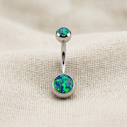 Surgical Steel Opal Belly Button Ring