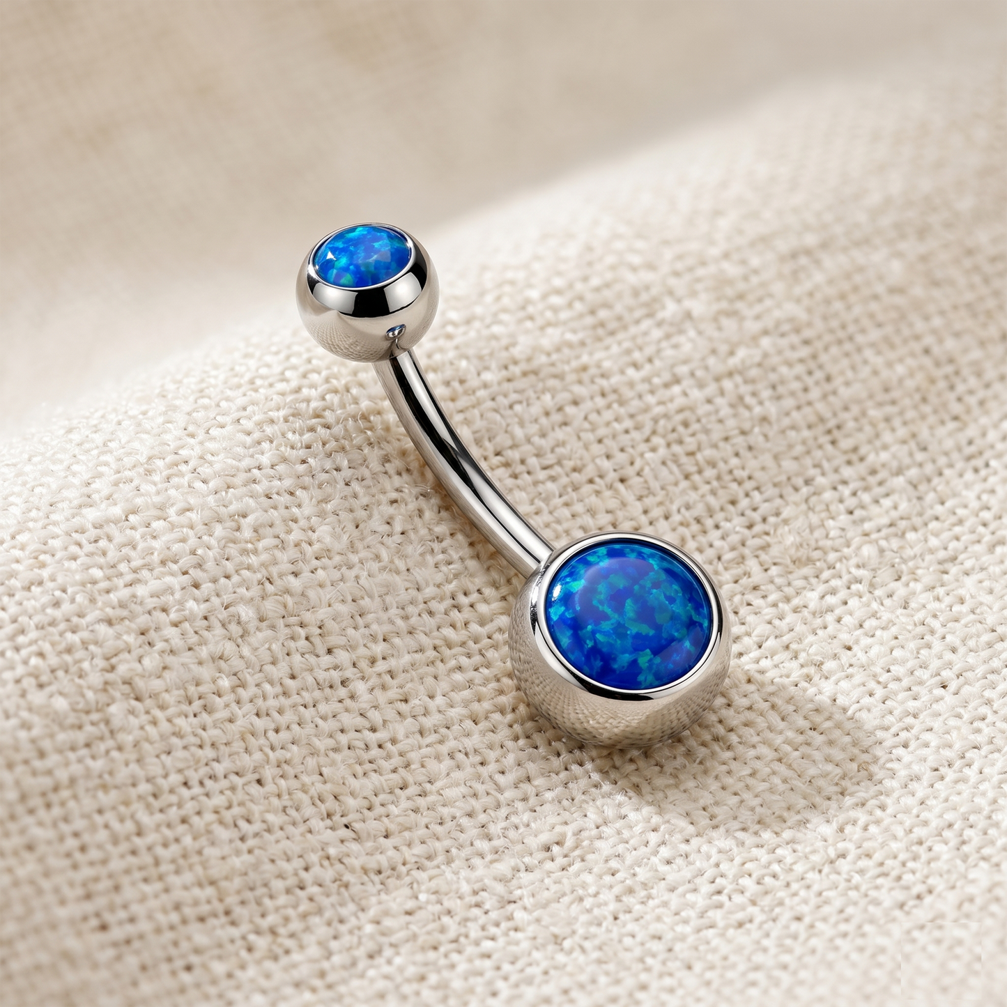 Surgical Steel Opal Belly Button Ring