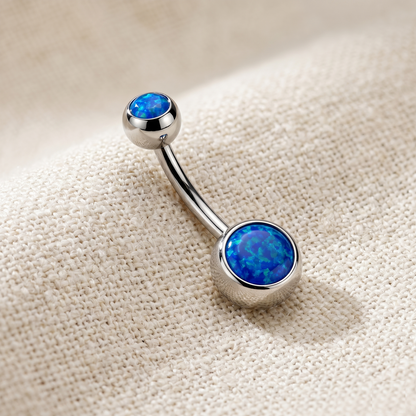 Surgical Steel Opal Belly Button Ring