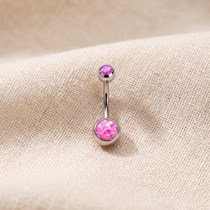 Surgical Steel Opal Belly Button Ring