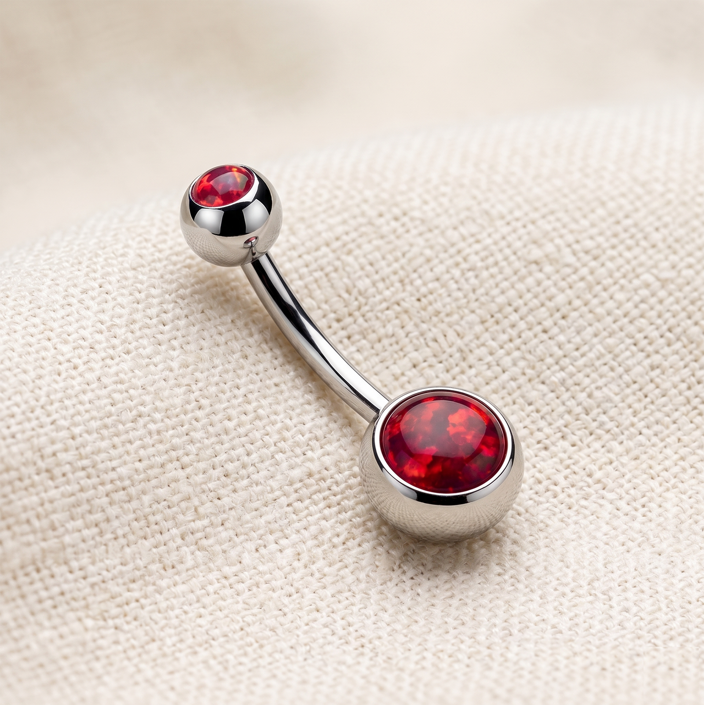 Surgical Steel Opal Belly Button Ring