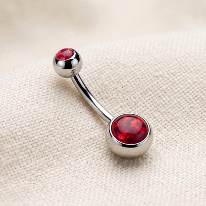 Surgical Steel Opal Belly Button Ring