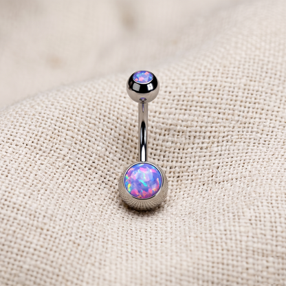 Surgical Steel Opal Belly Button Ring