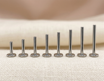 Titanium Threadless Flat Back Bar - 4mm Flatback
