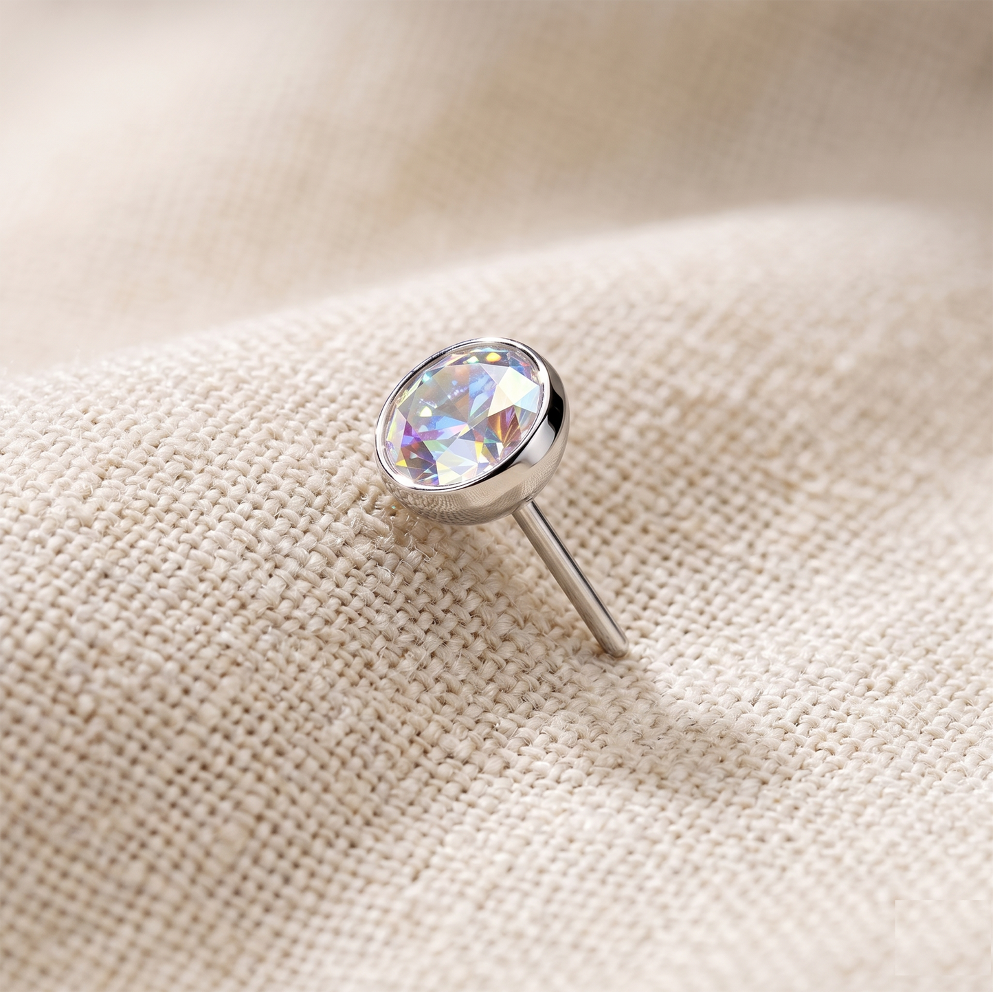 Titanium CZ Bezel Threadless Top - 5 Colors
