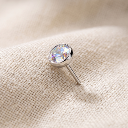 Titanium CZ Bezel Threadless Top - 5 Colors