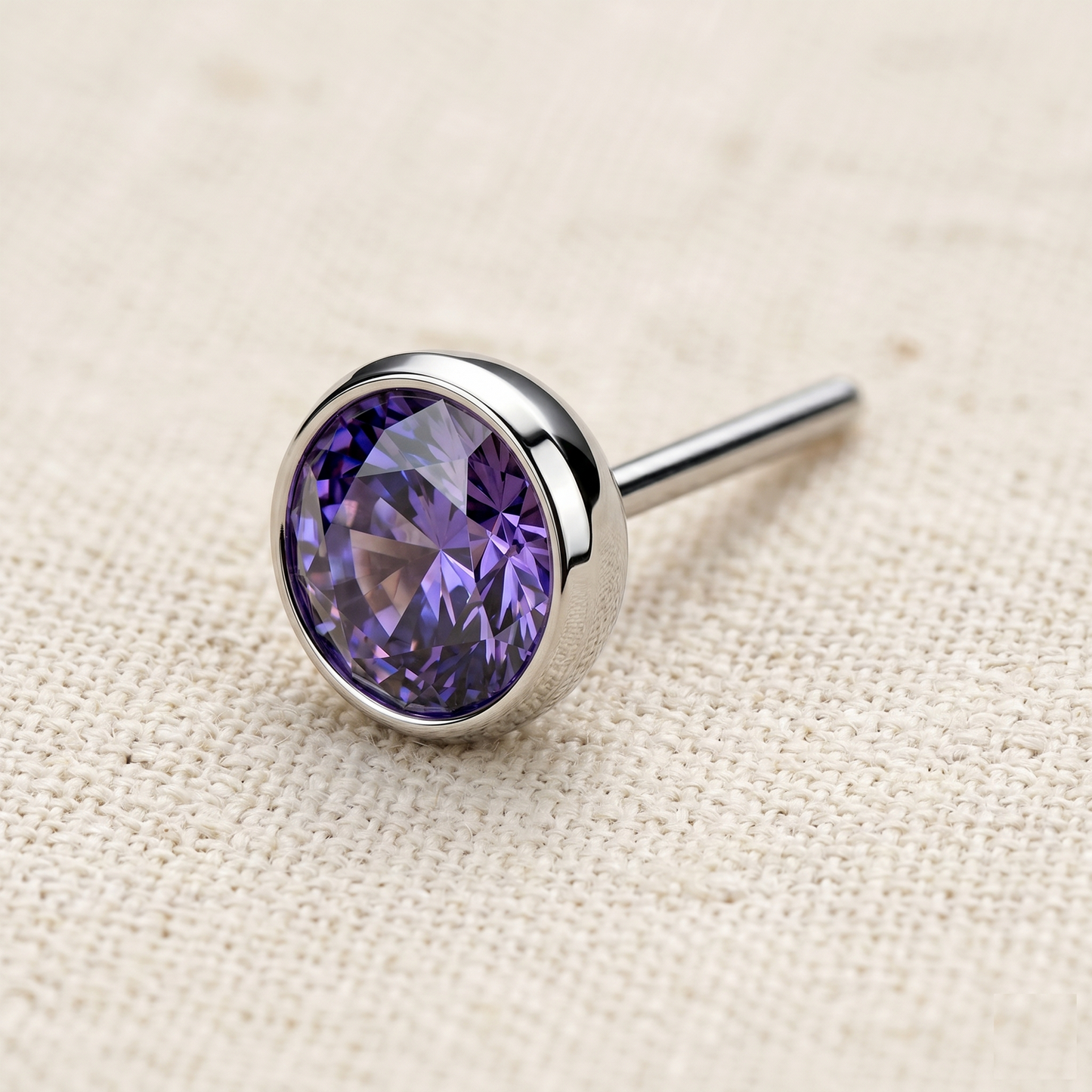 Titanium CZ Bezel Threadless Top - 5 Colors