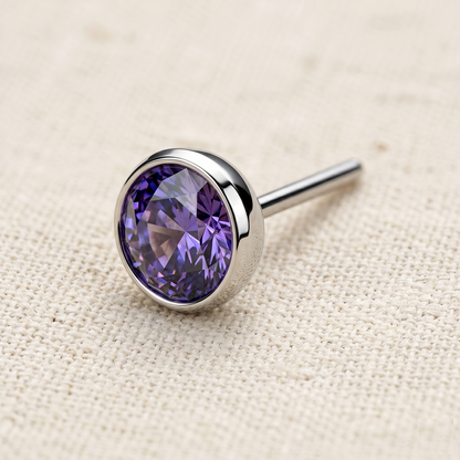 Titanium CZ Bezel Threadless Top - 5 Colors