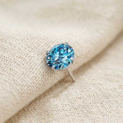 Titanium CZ Prong Set Threadless Top