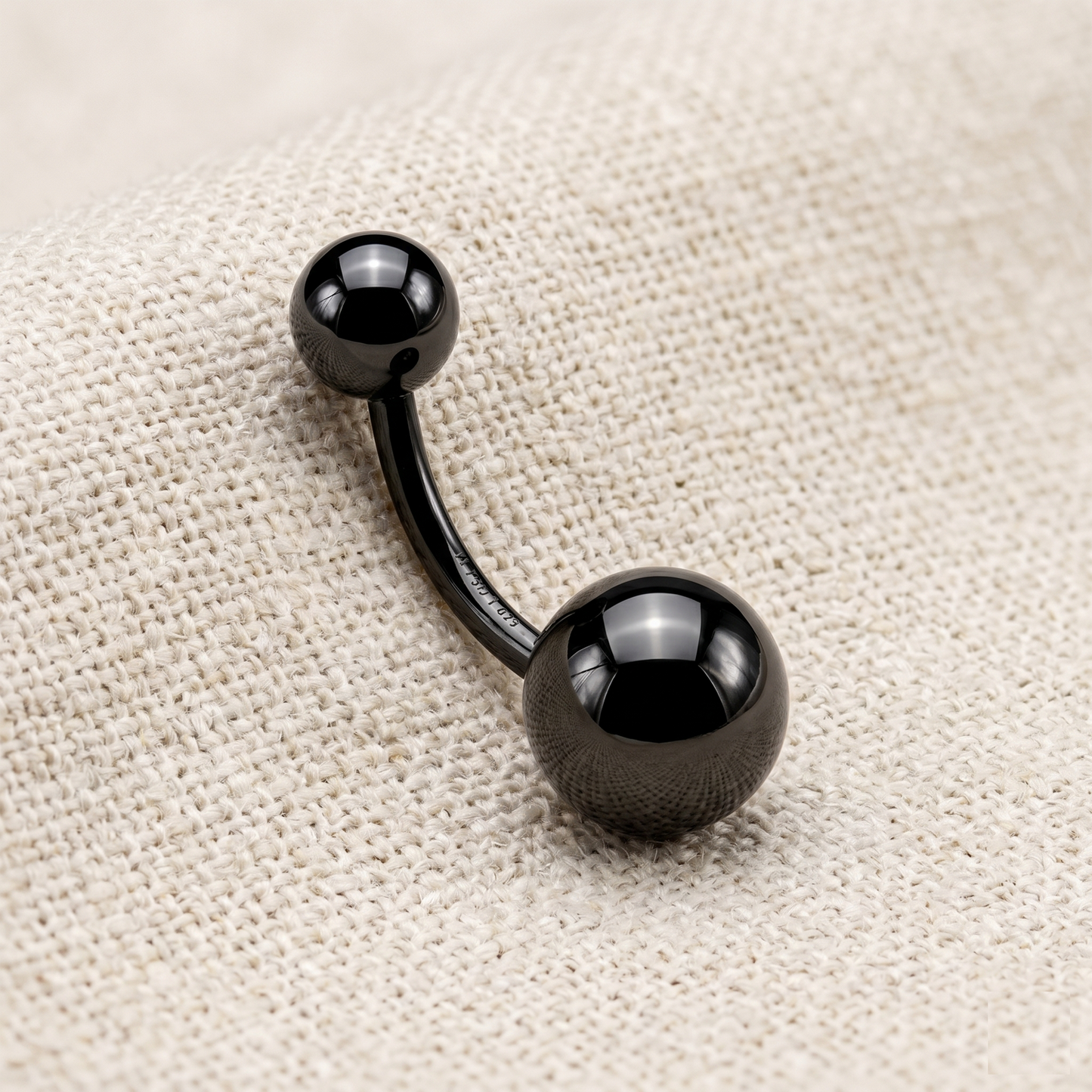 Titanium Plain Ball Curved Belly Button Ring 14G