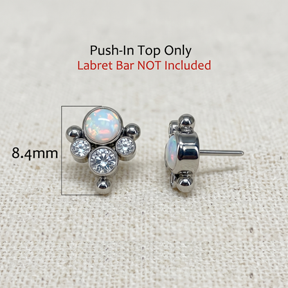 Titanium CZ Cluster Threadless Top