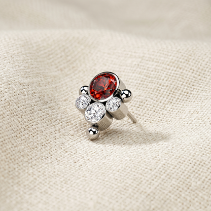 Titanium CZ Cluster Threadless Top