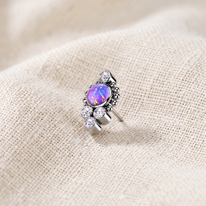Titanium CZ Opal Cluster Threadless Top