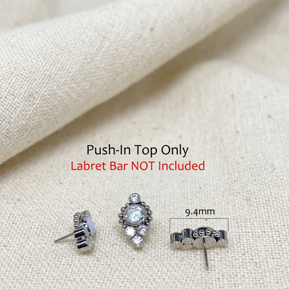 Titanium CZ Opal Cluster Threadless Top