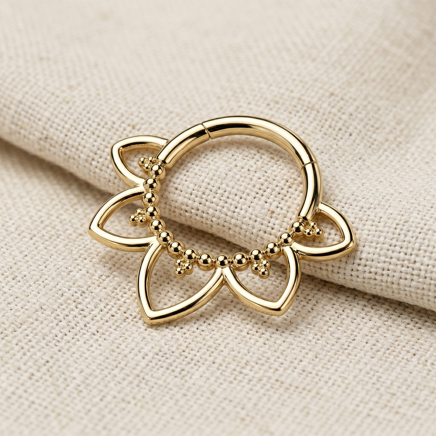 Titanium Flower Hinged Clicker 16G