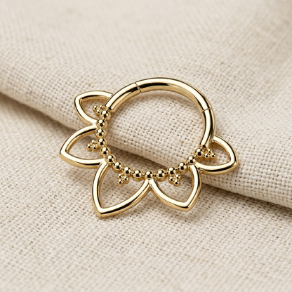 Titanium Flower Hinged Clicker 16G