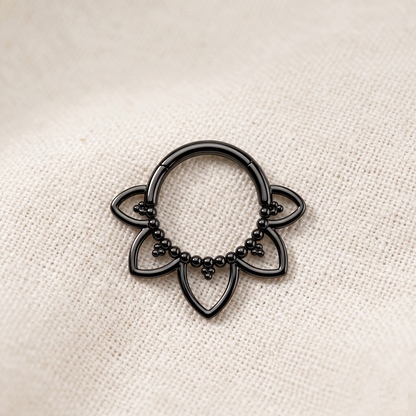 Titanium Flower Hinged Clicker 16G