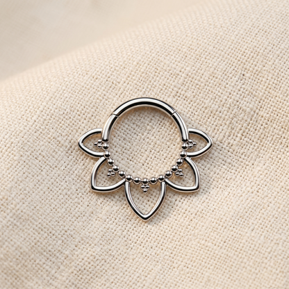 Titanium Flower Hinged Clicker 16G