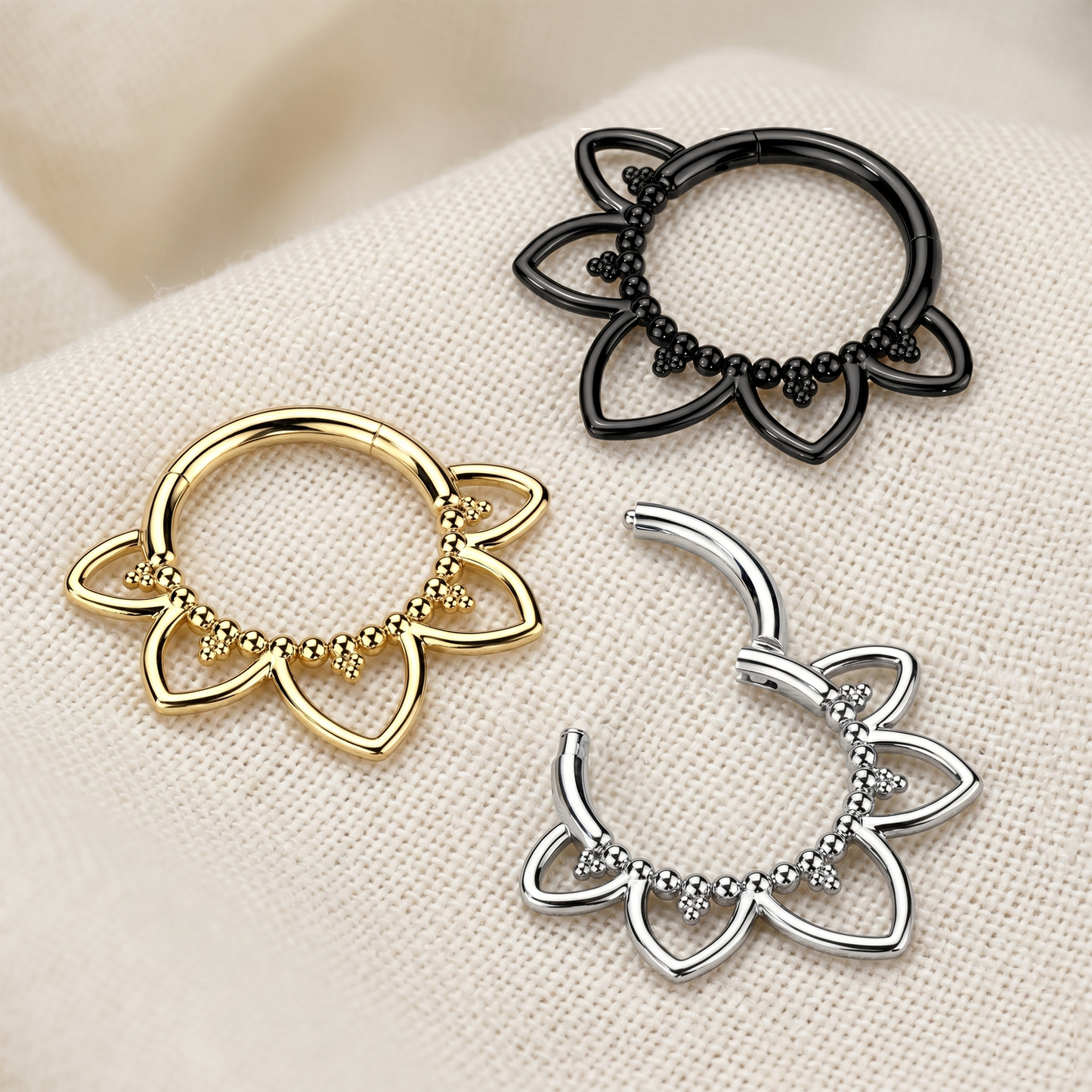 Titanium Flower Hinged Clicker 16G