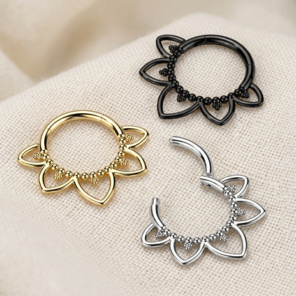 Titanium Flower Hinged Clicker 16G