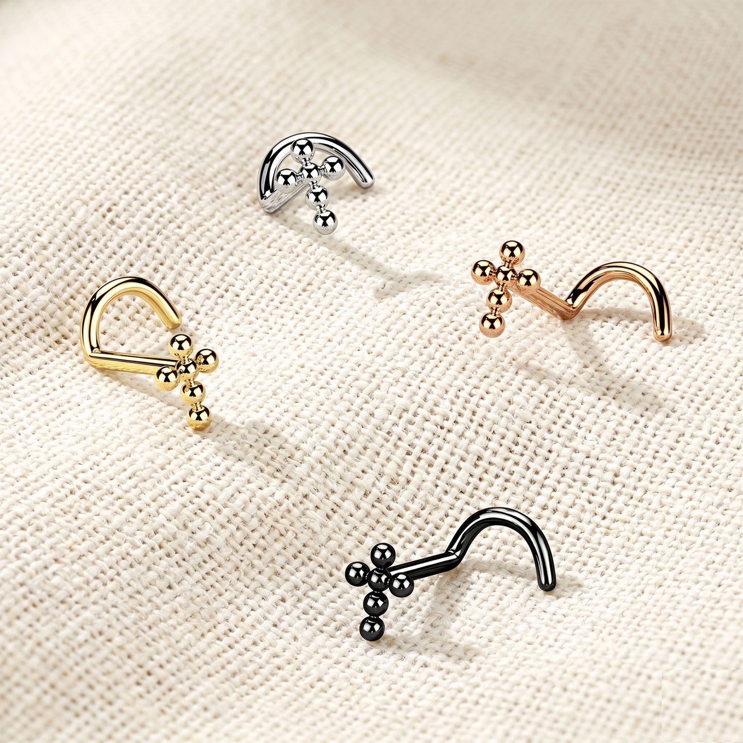 Titanium Cross Nose Screw Ring