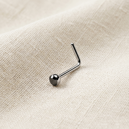 Surgical Steel 2.5mm CZ L-Bend Nose Stud 18G 20G