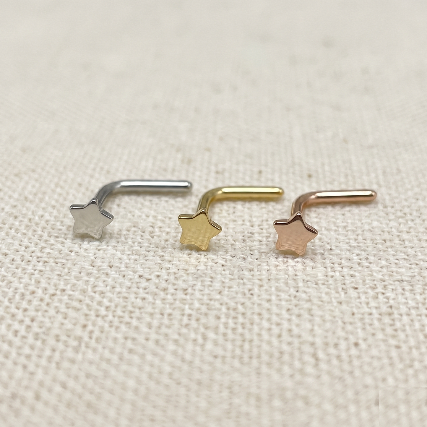 Surgical Steel Star L-Bend Nose Stud 20G