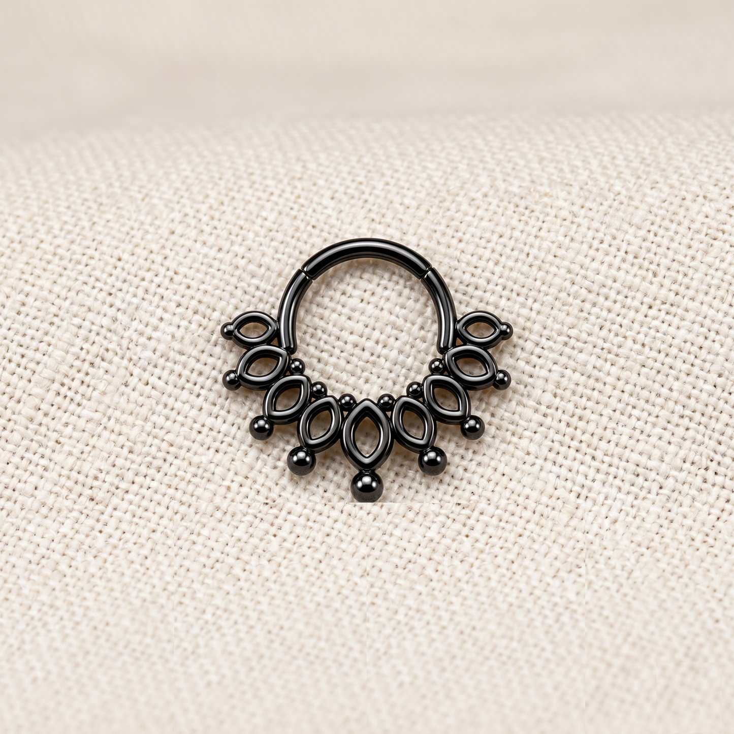 Surgical Steel Beaded End Crown Hinged Clicker Hoop 16G