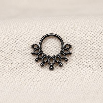Surgical Steel Beaded End Crown Hinged Clicker Hoop 16G