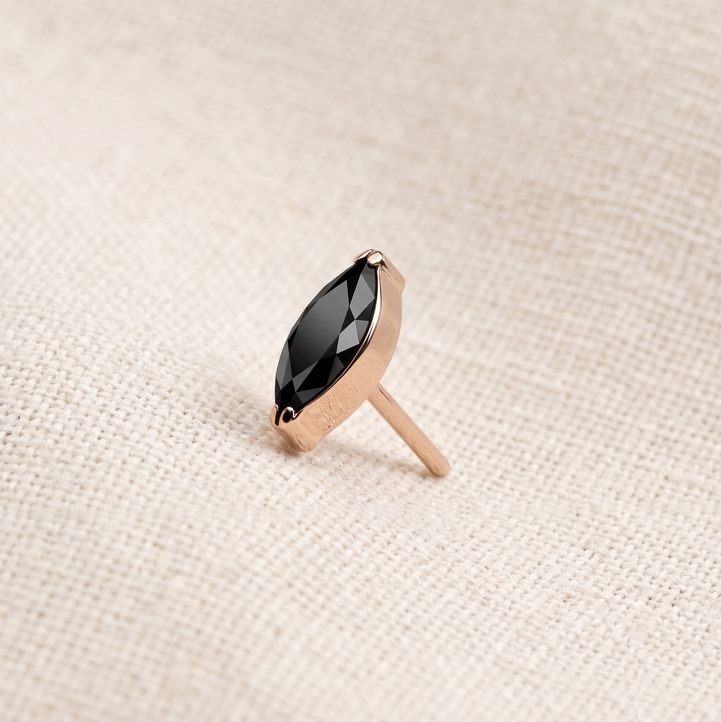 Titanium Marquise CZ Bezel Threadless Top
