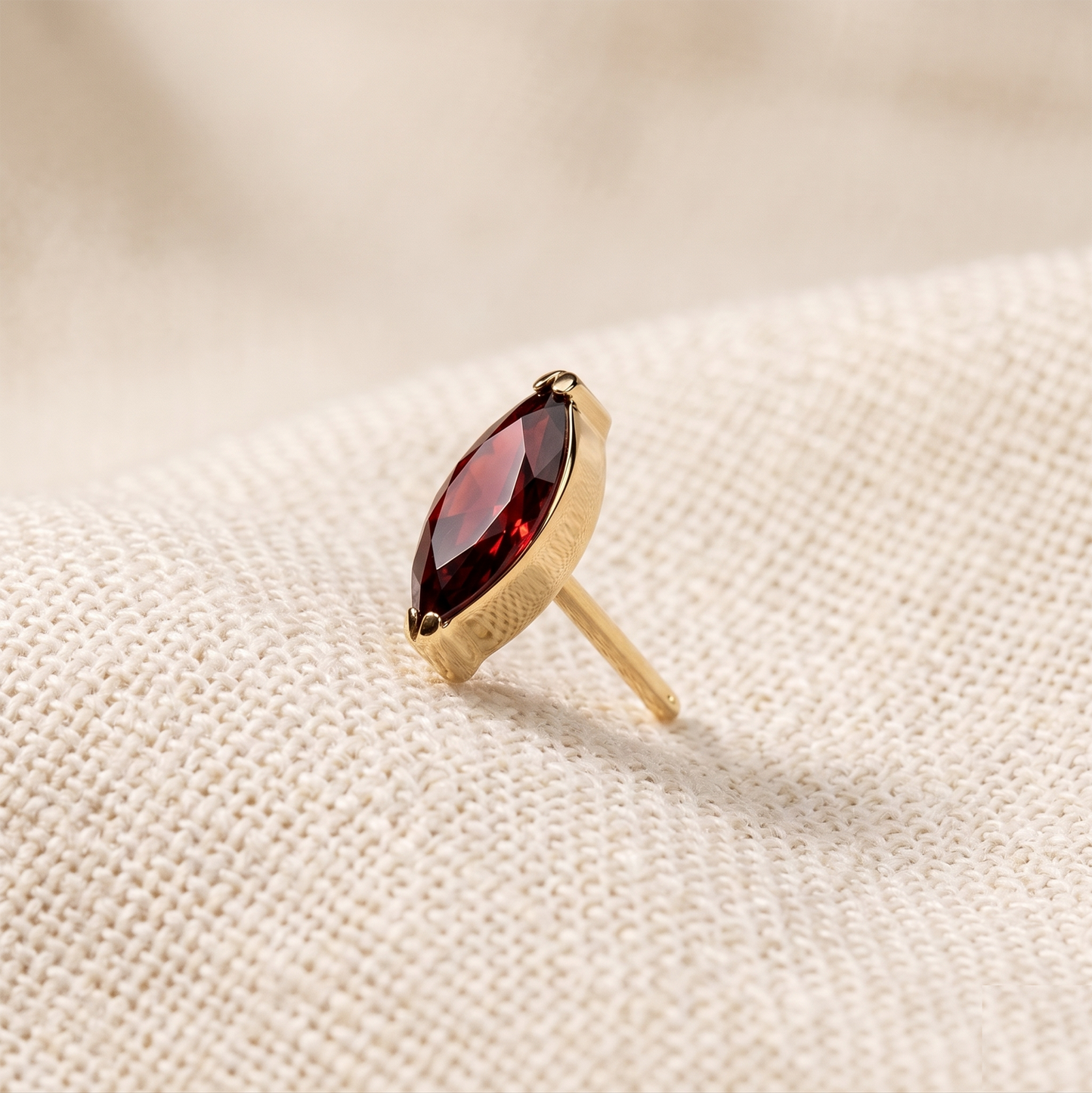 Titanium Marquise CZ Bezel Threadless Top