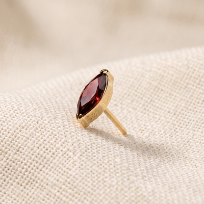 Titanium Marquise CZ Bezel Threadless Top