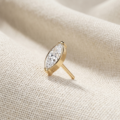 Titanium Marquise CZ Bezel Threadless Top