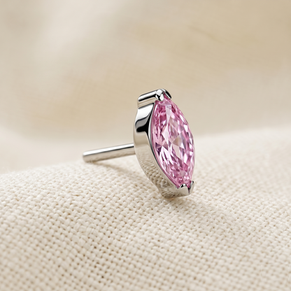 Titanium Marquise CZ Bezel Threadless Top