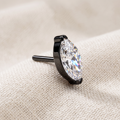 Titanium Marquise CZ Bezel Threadless Top