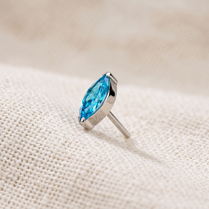 Titanium Marquise CZ Bezel Threadless Top