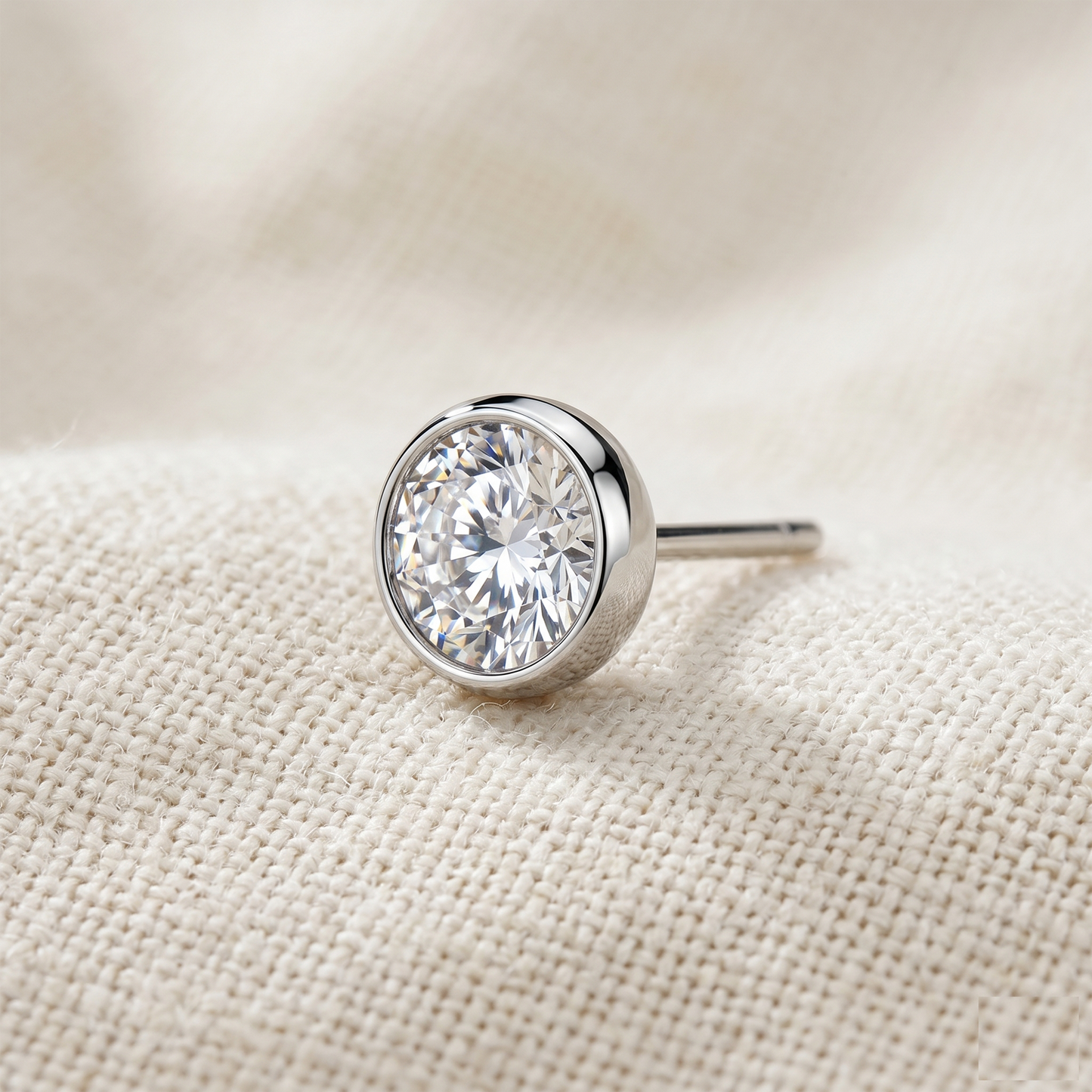 Titanium Clear CZ Bezel Threadless Top - 4 Metal Colors