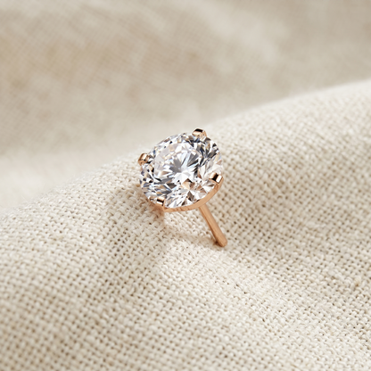 Titanium Clear CZ Prong Set Threadless Top