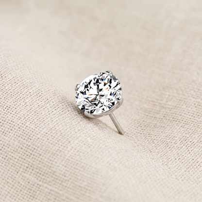 Titanium Clear CZ Prong Set Threadless Top